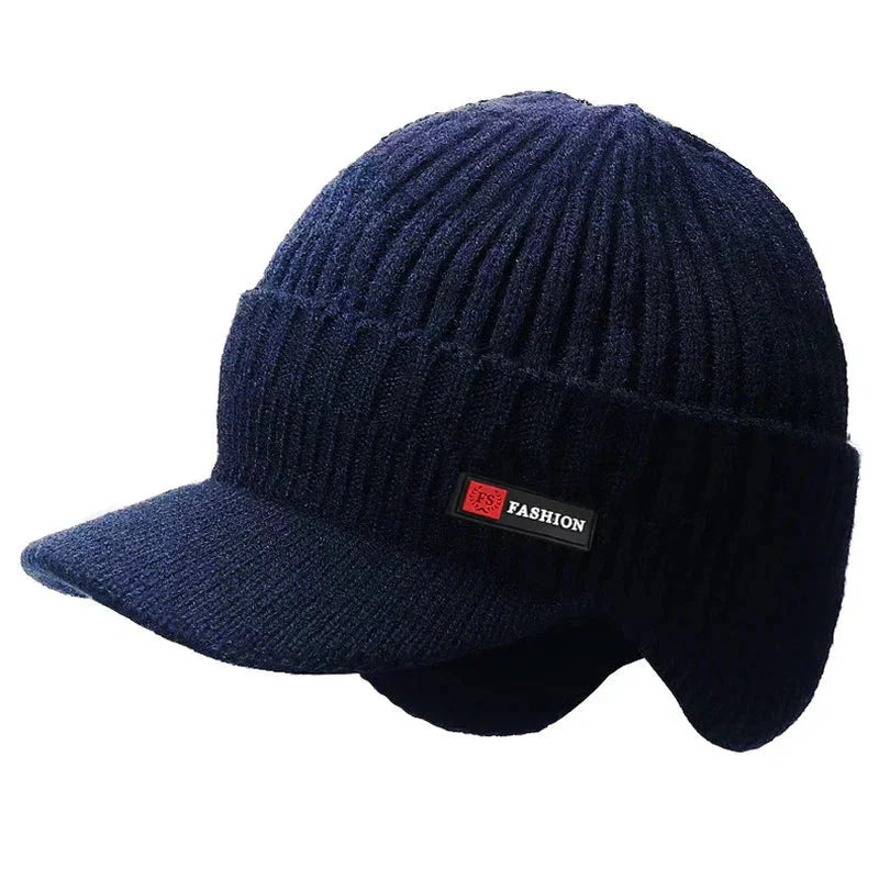 New Winter Men'S Hat – Outdoor Ear Protection Warm Knitted Cap with Wi ...