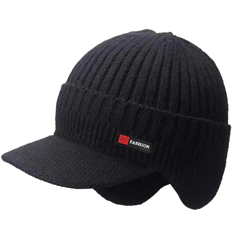 New Winter Men'S Hat – Outdoor Ear Protection Warm Knitted Cap with Wi ...