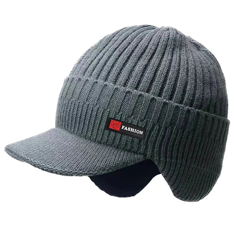 New Winter Men'S Hat – Outdoor Ear Protection Warm Knitted Cap with Wi ...